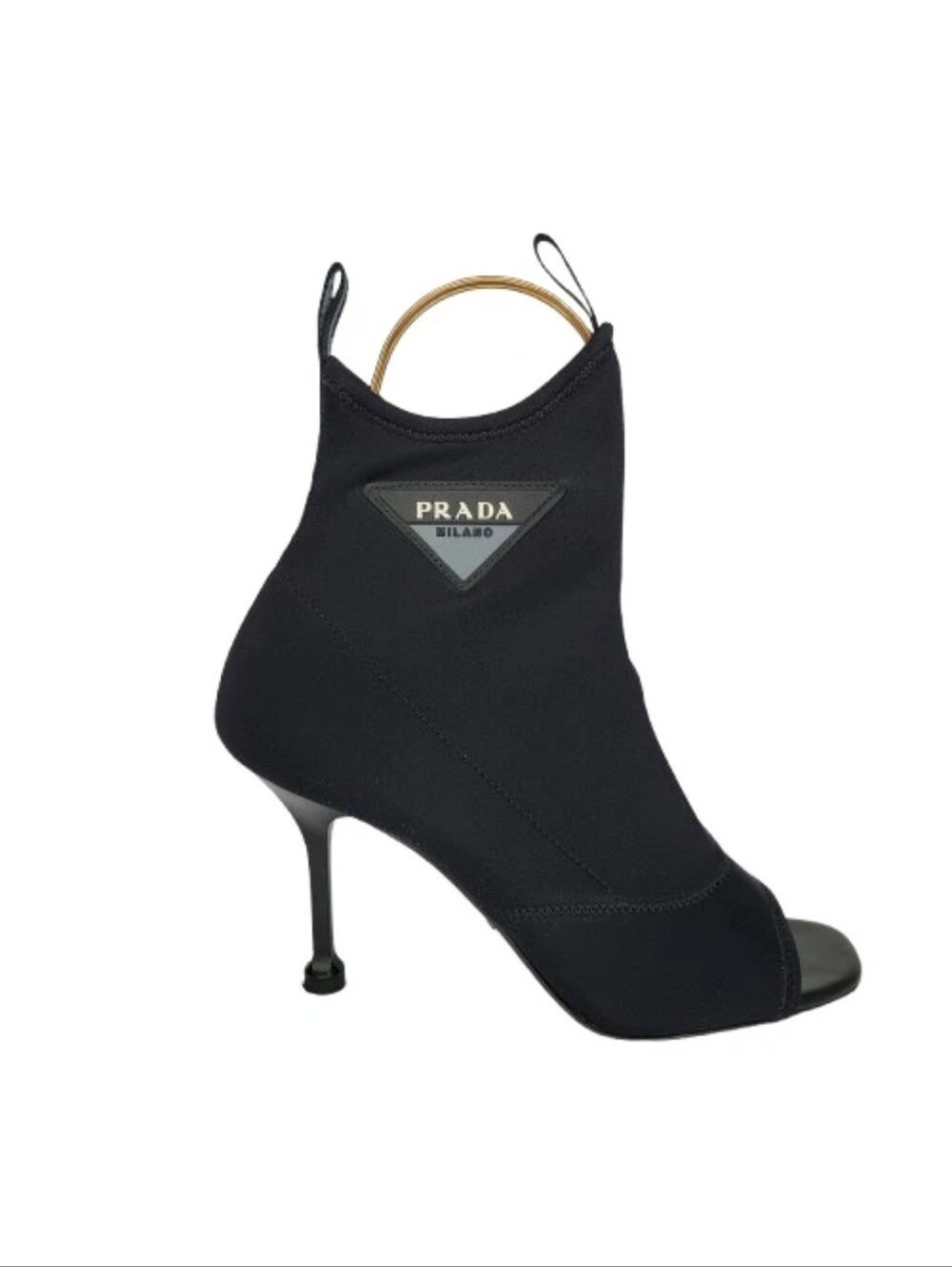 Prada Neoprene Pointed Open Toe Sock 90 Boots